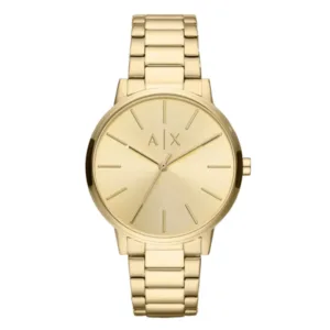 Armani Exchange Cayde Gold Stainless Steel Gold Dial Quartz Watch for Gents - AX2707