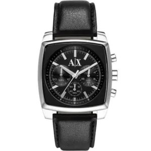 Armani Exchange Men’s Quartz Black Leather Strap Black Dial 40mm Watch AX2250